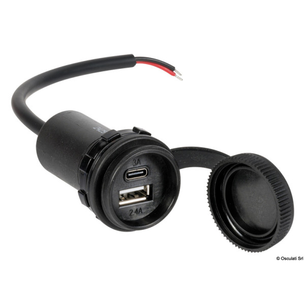 Водоустойчив USB (A+C) контакт с капаче