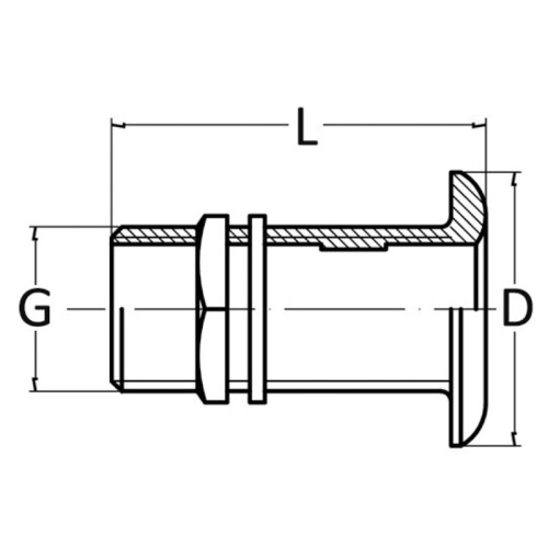 Проходник жълт месинг 1"1/2