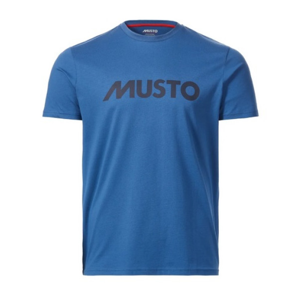 MUSTO мъжка тениска с лого морско синьо