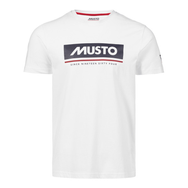 Мъжка тениска с лого Marina MUSTO, бяла