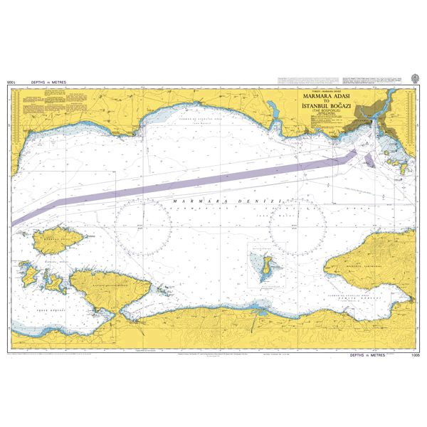 Адмиралтейска карта 1005: Мармара Адаси до Истанбул Богази (Босфора)