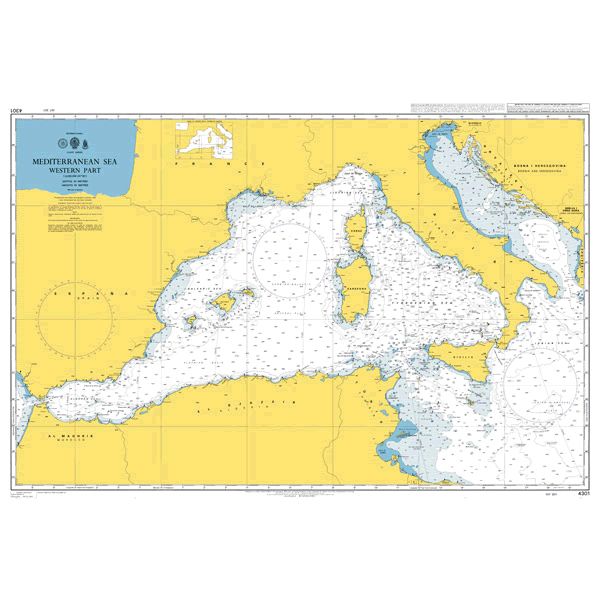 Адмиралтейска карта 4301: Средиземно море - Западна част
