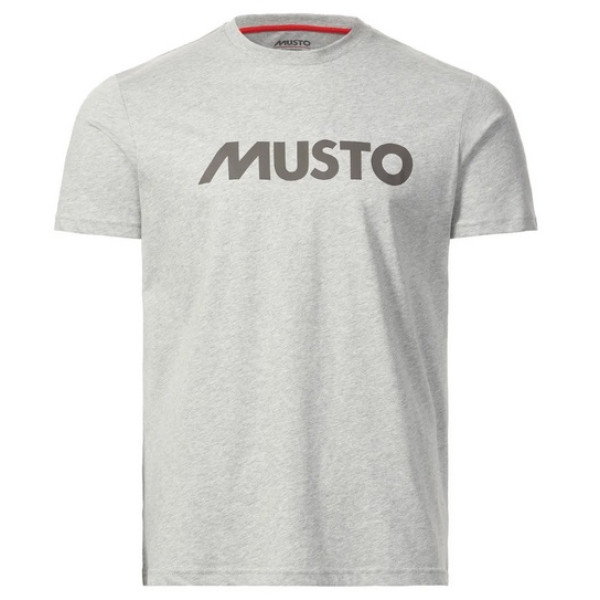 Мъжка тениска с лого MUSTO, сив меланж