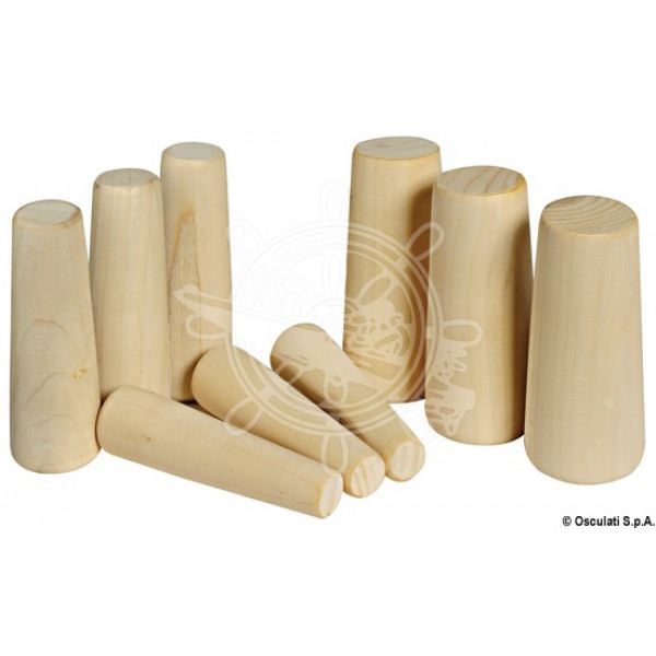 Тапи дървени конусовидни, комплект Ø8-38