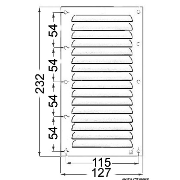 Вентилационна решетка SS, 232x127 Вентилационна решетка SS, 232x127