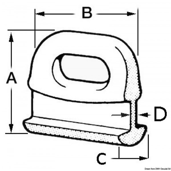 Найлонов плъзгач за грот, 10 mm